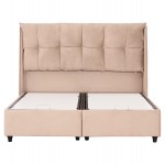 ΚΡEΒΑΤΙ ΜΕ ΑΠΟΘΗΚΕΥΤΙΚΟ ΧΩΡΟ DREAMLET HM716 ΜΠΕΖ ΒΕΛΟΥΔΟ- ΓΙΑ ΣΤΡΩΜΑ 160x200εκ.