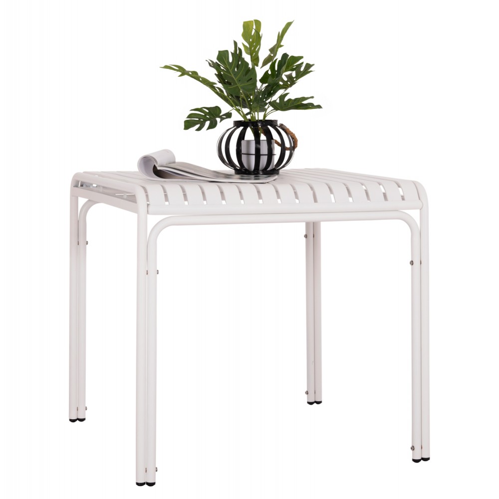 ΤΡΑΠΕΖΙ ΤΕΤΡΑΓΩΝΟ ΑΛΟΥΜΙΝΙΟΥ RACHEL HM6338.02 ΛΕΥΚΟ 80x80x75Υεκ.