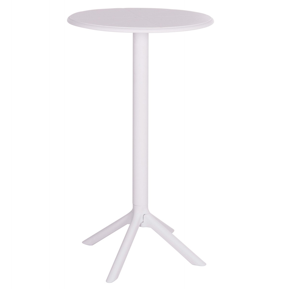 ΤΡΑΠΕΖΙ ΜΠΑΡ ΣΤΡΟΓΓΥΛΟ TERRIN HM6126.11 ΠΟΛΥΠΡΟΠΥΛΕΝΙΟ ΛΕΥΚΟ Φ60x106Υεκ.