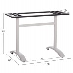 ΒΑΣΗ ΤΡΑΠΕΖΙΟΥ ΜΕΤΑΛΛΙΚΗ ΔΙΠΛΗ HM461.12 ΛΕΥΚΗ ΜΕ ΡΕΓΟΥΛΑΤΟΡΟΥΣ 100x60x73Υεκ.