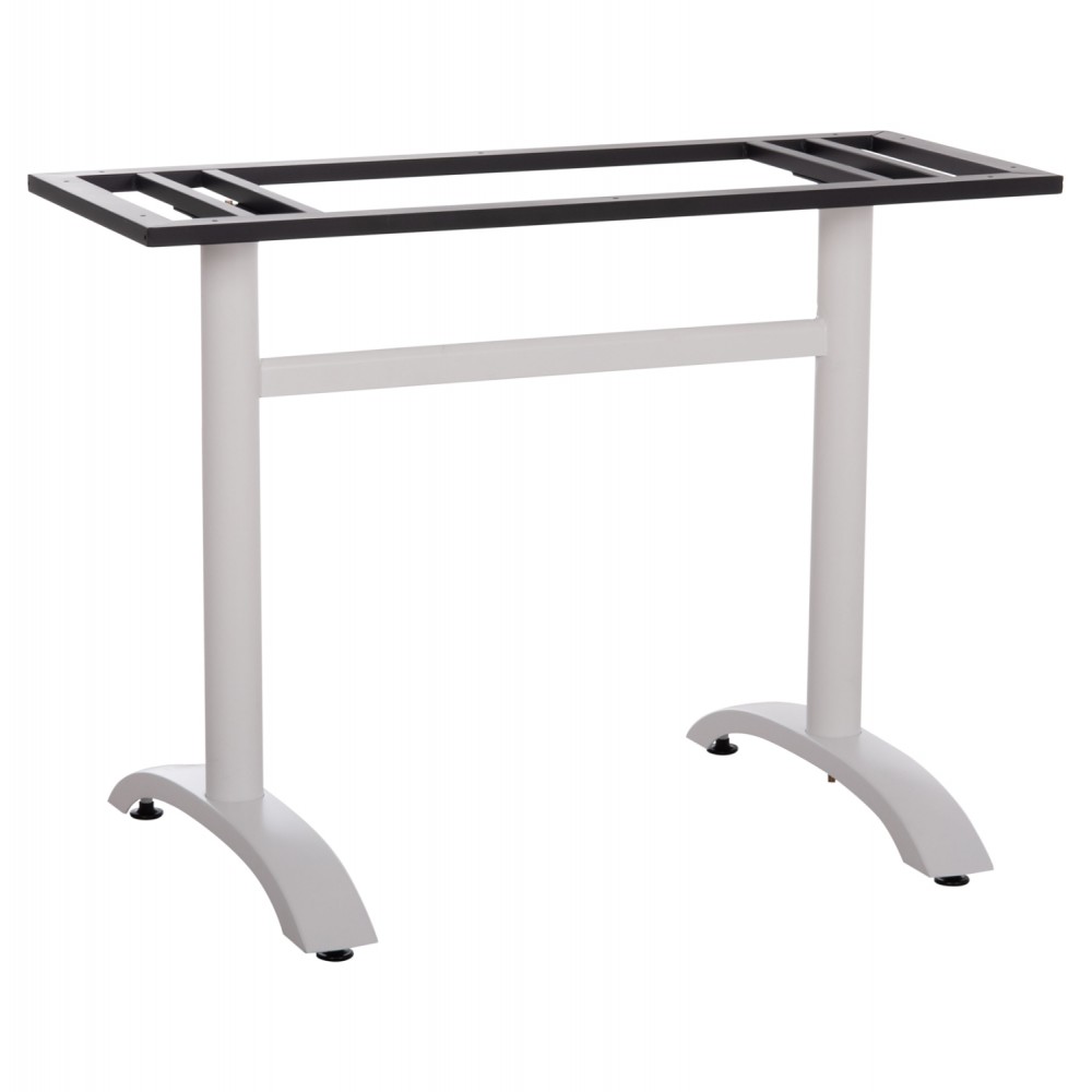 ΒΑΣΗ ΤΡΑΠΕΖΙΟΥ ΜΕΤΑΛΛΙΚΗ ΔΙΠΛΗ HM461.12 ΛΕΥΚΗ ΜΕ ΡΕΓΟΥΛΑΤΟΡΟΥΣ 100x60x73Υεκ.