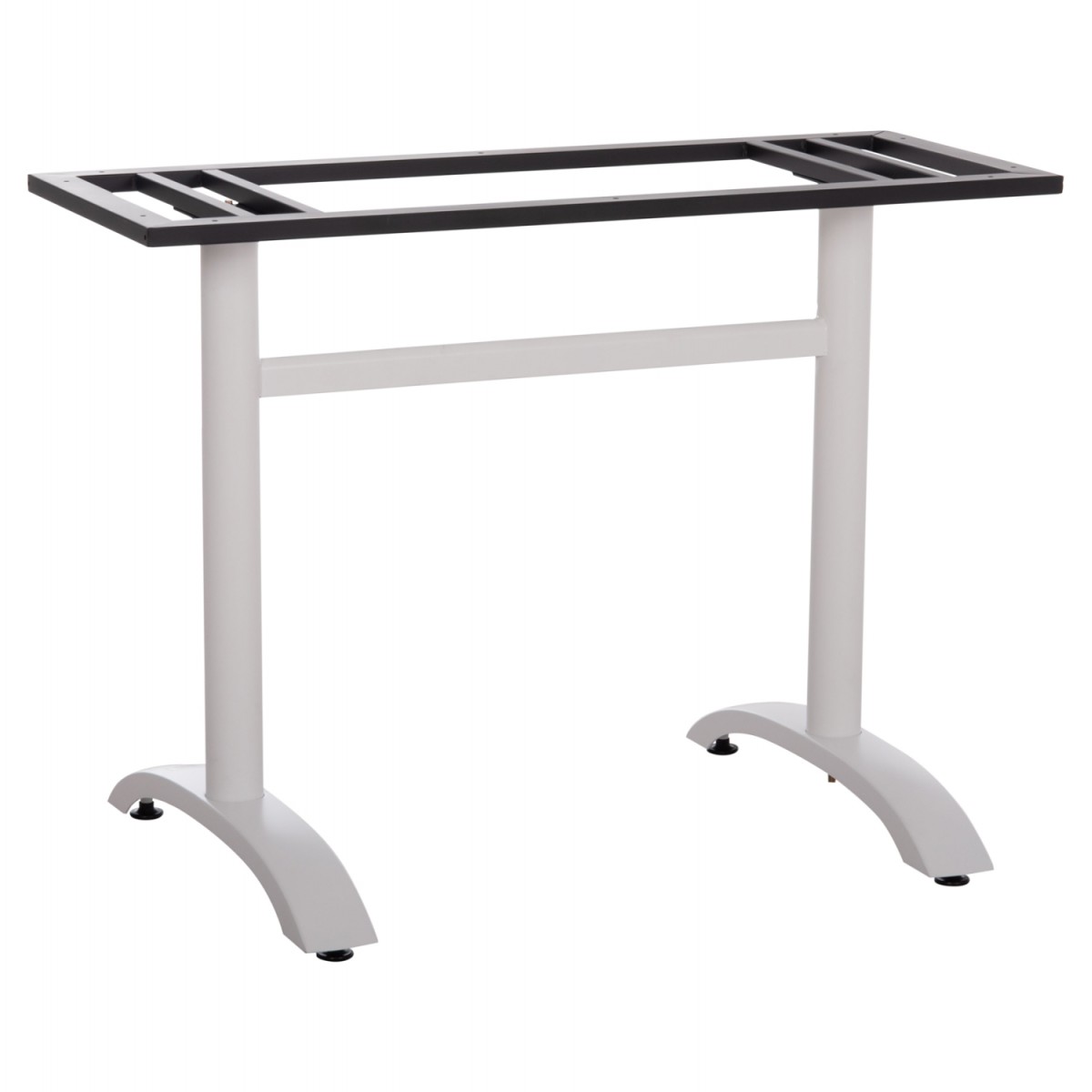 ΒΑΣΗ ΤΡΑΠΕΖΙΟΥ ΜΕΤΑΛΛΙΚΗ ΔΙΠΛΗ HM461.12 ΛΕΥΚΗ ΜΕ ΡΕΓΟΥΛΑΤΟΡΟΥΣ 100x60x73Υεκ.