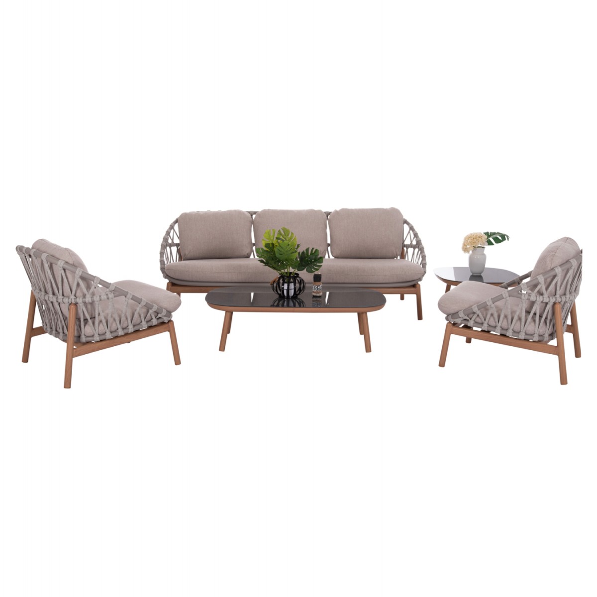 ΣΕΤ ΣΑΛΟΝΙ ΕΞ.ΧΩΡΟΥ 5ΤΜΧ KROM HM6360.02 ΑΛΟΥΜΙΝΙΟ--ΣΧΟΙΝΙ STRAP--3D PRINTED ΓΥΑΛΙ