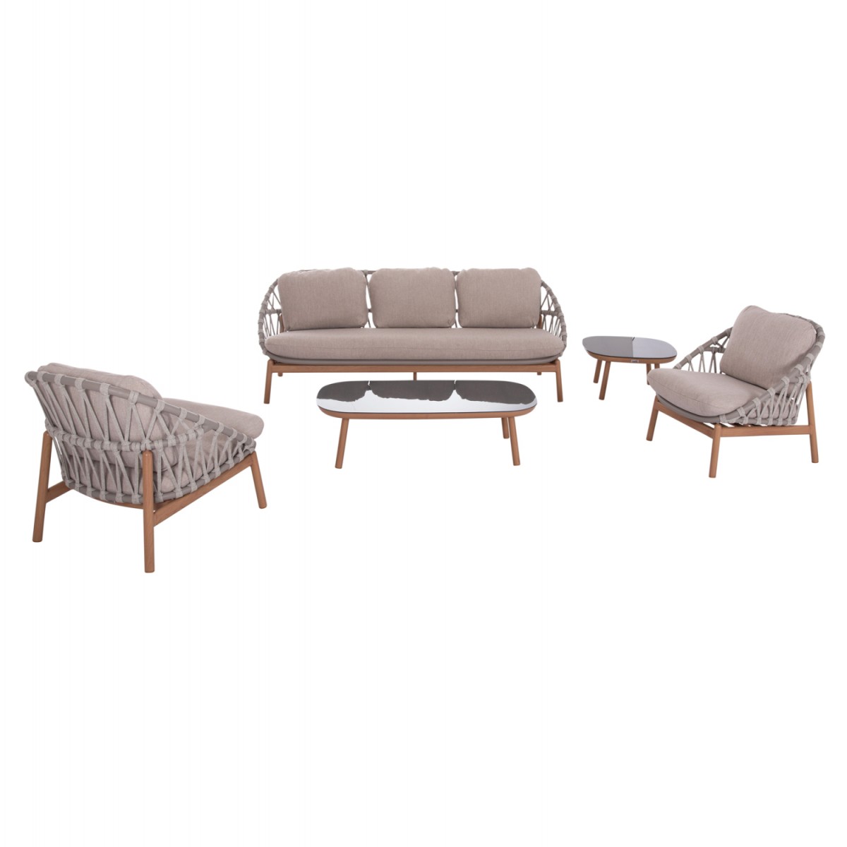 ΣΕΤ ΣΑΛΟΝΙ ΕΞ.ΧΩΡΟΥ 5ΤΜΧ KROM HM6360.02 ΑΛΟΥΜΙΝΙΟ--ΣΧΟΙΝΙ STRAP--3D PRINTED ΓΥΑΛΙ