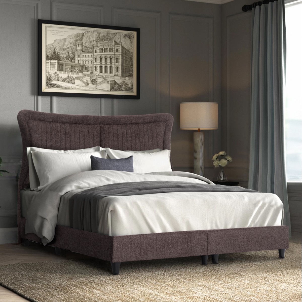 ΚΡEΒΑΤΙ ΔΙΠΛΟ NESTOR HM715.02 ΥΦΑΣΜΑ TEDDY ΚΑΦΕ--ΓΙΑ ΣΤΡΩΜΑ 160x200εκ.