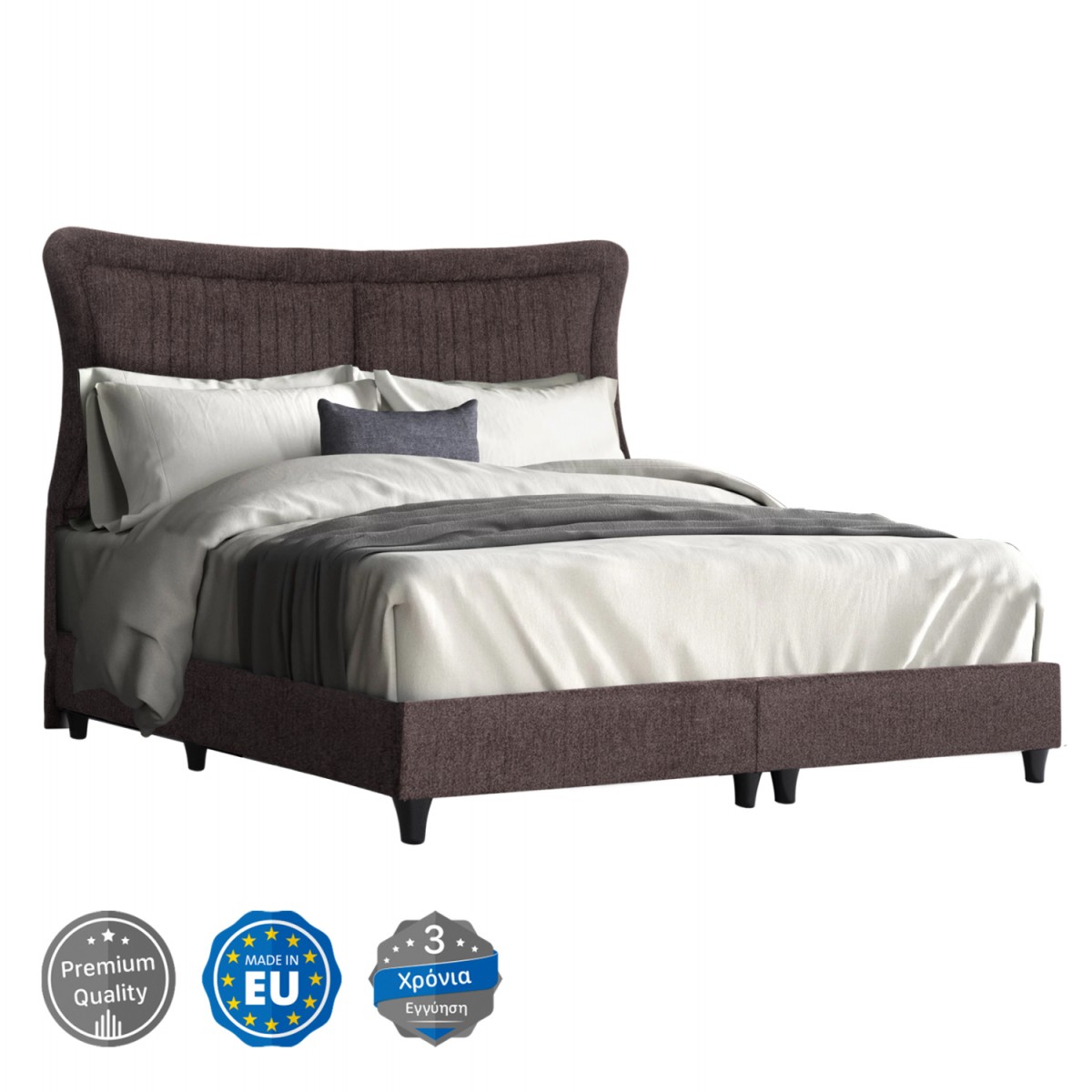 ΚΡEΒΑΤΙ ΔΙΠΛΟ NESTOR HM715.02 ΥΦΑΣΜΑ TEDDY ΚΑΦΕ--ΓΙΑ ΣΤΡΩΜΑ 160x200εκ.