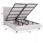 ΚΡEΒΑΤΙ ΜΕ ΑΠΟΘΗΚΕΥΤΙΚΟ ΧΩΡΟ DREAMLET HM716.03 ΛΕΥΚΟ TEDDY ΥΦΑΣΜΑ- ΓΙΑ ΣΤΡΩΜΑ 160x200εκ.