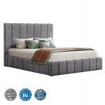 ΚΡΕΒΑΤΙ REMO ΜΕ ΑΠΟΘΗΚΕΥΤΙΚΟ ΧΩΡΟ HM719.22 ΥΦΑΣΜΑ TEDDY ΓΚΡΙ-ΓΙΑ ΣΤΡΩΜΑ 160x200εκ