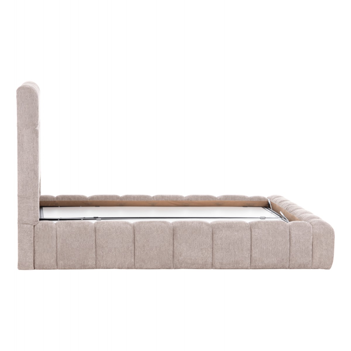 ΚΡΕΒΑΤΙ RAMON ΜΕ ΑΠΟΘ. ΧΩΡΟ HM720.10 ΥΦΑΣΜΑ TEDDY ΜΠΕΖ-ΓΙΑ ΣΤΡΩΜΑ 160x200εκ