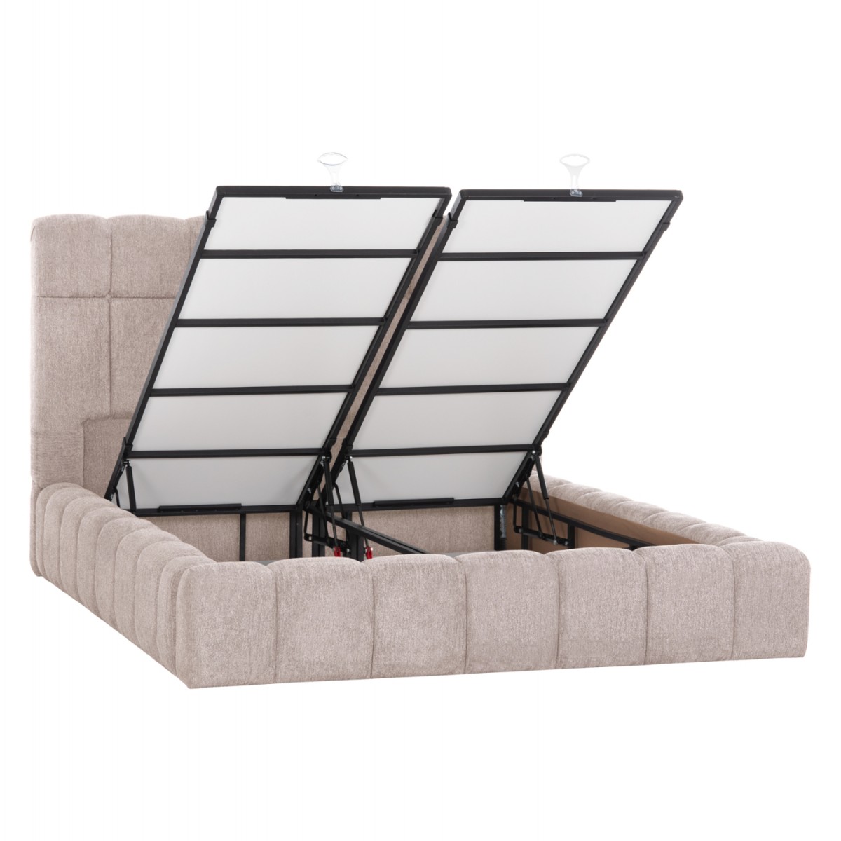 ΚΡΕΒΑΤΙ RAMON ΜΕ ΑΠΟΘ. ΧΩΡΟ HM720.10 ΥΦΑΣΜΑ TEDDY ΜΠΕΖ-ΓΙΑ ΣΤΡΩΜΑ 160x200εκ