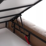 ΚΡΕΒΑΤΙ RAMON ΜΕ ΑΠΟΘ. ΧΩΡΟ HM720.10 ΥΦΑΣΜΑ TEDDY ΜΠΕΖ-ΓΙΑ ΣΤΡΩΜΑ 160x200εκ