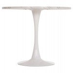 ΤΡΑΠΕΖΙ ΤΡΑΠΕΖΑΡΙΑΣ ROLLO HM9421.11 ΣΤΡΟΓΓΥΛΟ WHITE MARBLE Φ90x74Υεκ.