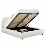 ΚΡΕΒΑΤΙ ΜΕ ΑΠΟΘ.ΧΩΡΟ KALLY HM729.03 ΜΠΕΖ FAUX FUR ΥΦΑΣΜΑ--ΓΙΑ ΣΤΡΩΜΑ 160x200εκ