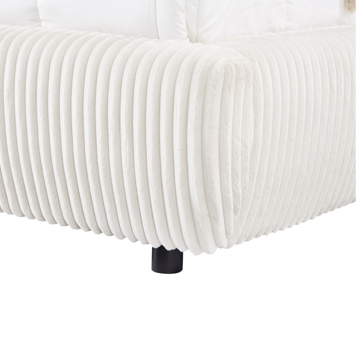 ΚΡΕΒΑΤΙ ΜΕ ΑΠΟΘ.ΧΩΡΟ KALLY HM729.03 ΜΠΕΖ FAUX FUR ΥΦΑΣΜΑ--ΓΙΑ ΣΤΡΩΜΑ 160x200εκ