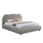 ΚΡΕΒΑΤΙ ΜΕ ΑΠΟΘ.ΧΩΡΟ KALLY HM729.01 ΓΚΡΙ FEAUX FUR ΥΦΑΣΜΑ--ΓΙΑ ΣΤΡΩΜΑ 160x200εκ