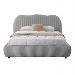 ΚΡΕΒΑΤΙ ΜΕ ΑΠΟΘ.ΧΩΡΟ KALLY HM729.01 ΓΚΡΙ FEAUX FUR ΥΦΑΣΜΑ--ΓΙΑ ΣΤΡΩΜΑ 160x200εκ