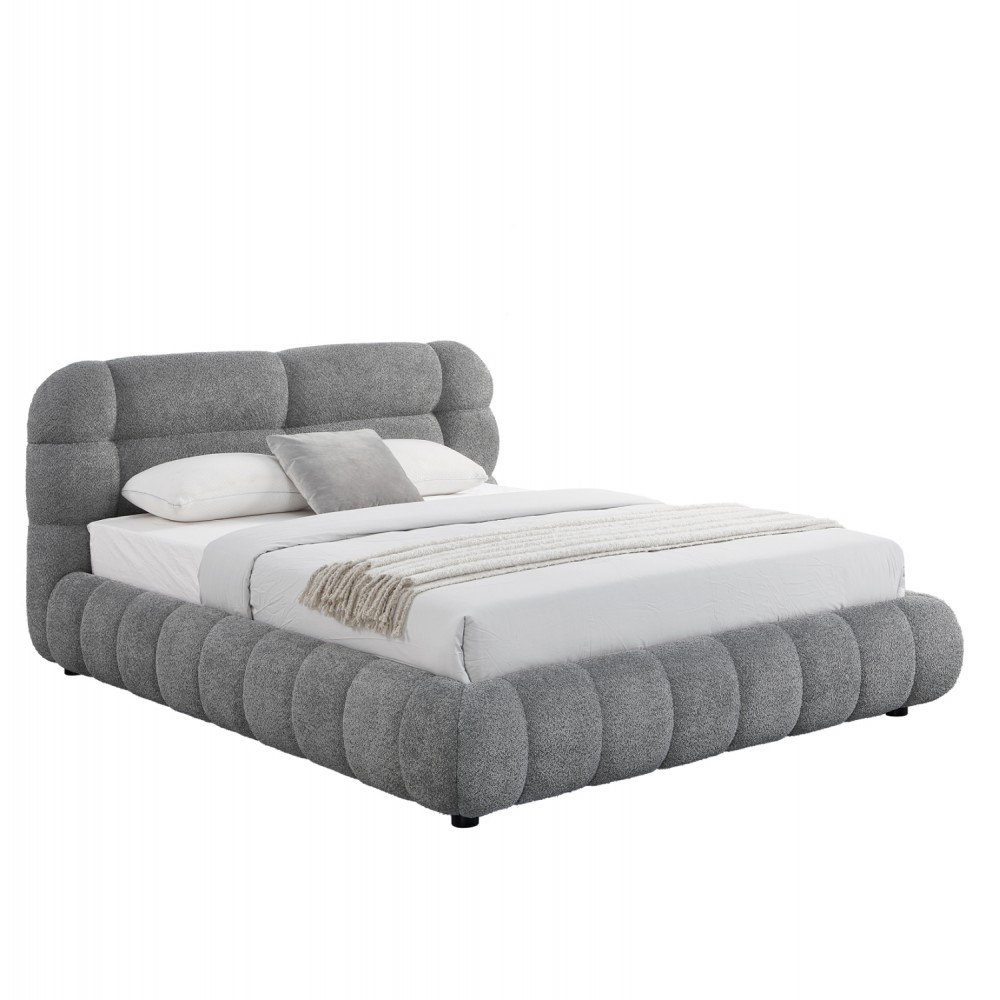 ΚΡΕΒΑΤΙ ΜΕ ΑΠΟΘ.ΧΩΡΟ MOLEN HM730.01 ΓΚΡΙ ΜΠΟΥΚΛΕ ΥΦΑΣΜΑ--ΓΙΑ ΣΤΡΩΜΑ 160x200εκ