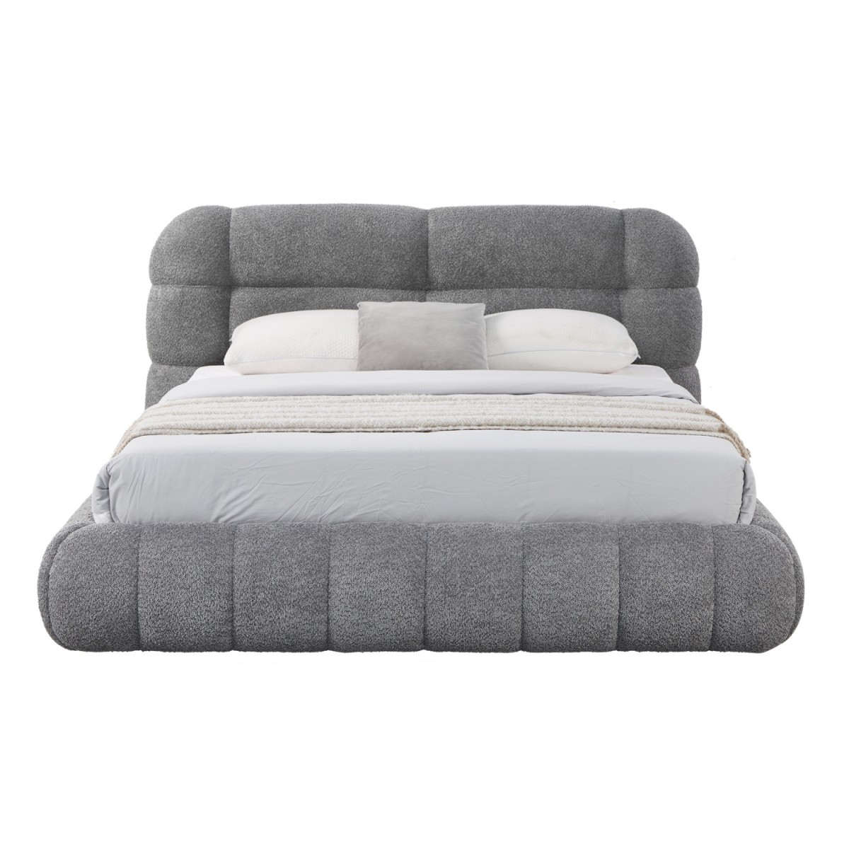 ΚΡΕΒΑΤΙ ΜΕ ΑΠΟΘ.ΧΩΡΟ MOLEN HM730.01 ΓΚΡΙ ΜΠΟΥΚΛΕ ΥΦΑΣΜΑ--ΓΙΑ ΣΤΡΩΜΑ 160x200εκ