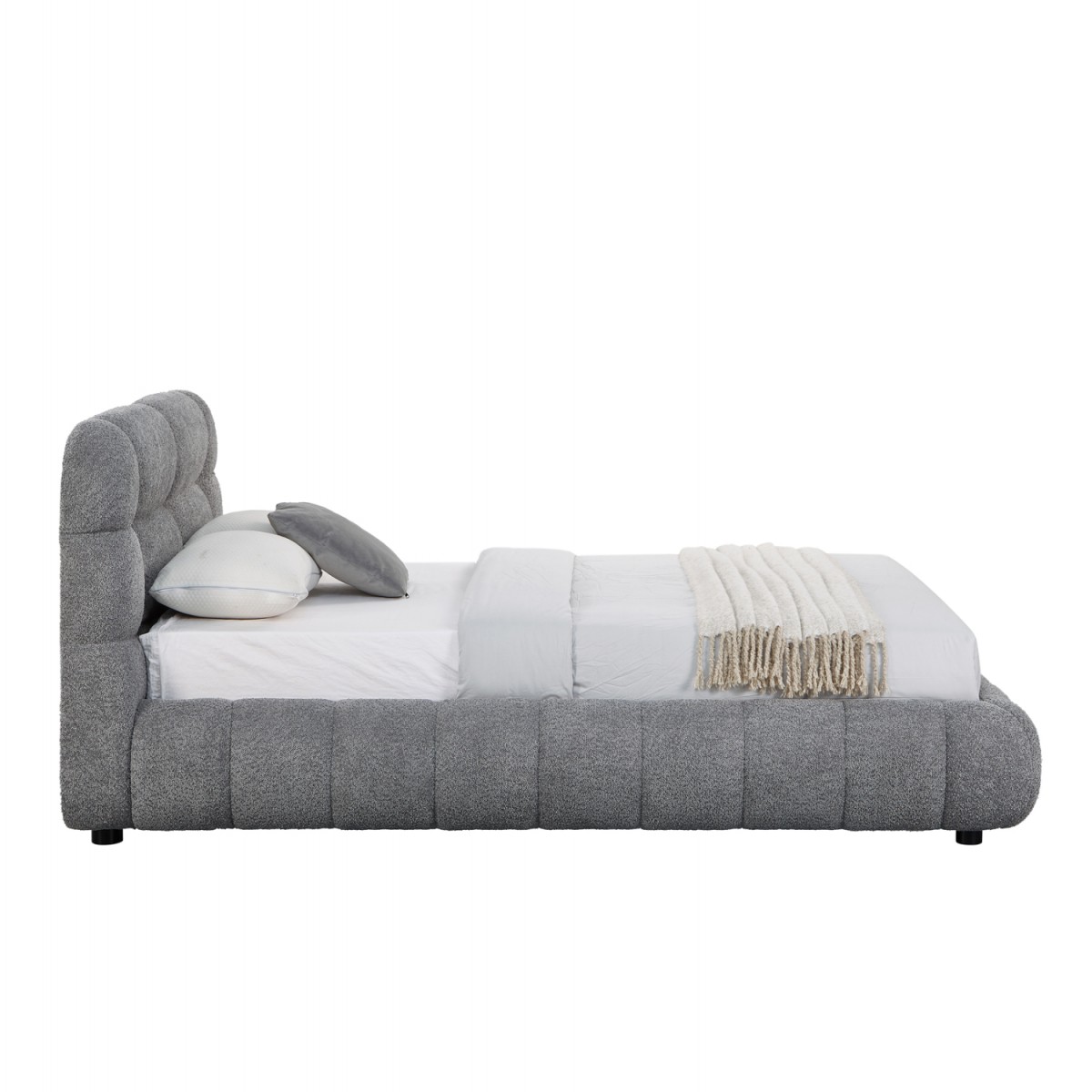 ΚΡΕΒΑΤΙ ΜΕ ΑΠΟΘ.ΧΩΡΟ MOLEN HM730.01 ΓΚΡΙ ΜΠΟΥΚΛΕ ΥΦΑΣΜΑ--ΓΙΑ ΣΤΡΩΜΑ 160x200εκ