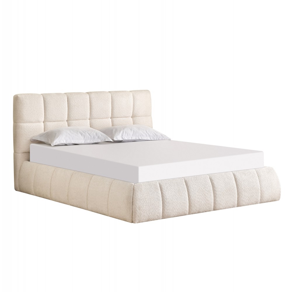 ΚΡΕΒΑΤΙ ΔΙΠΛΟ EDDY HM731.03 ΜΠΕΖ ΜΠΟΥΚΛΕ & ΑΠΟΘΗΚΕΥΤΙΚΟΣ ΧΩΡΟΣ ΓΙΑ  ΣΤΡΩΜΑ 160x200εκ