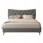 ΚΡΕΒΑΤΙ ΔΙΠΛΟ JILL HM737.01 ΥΦΑΣΜΑ ΣΕ ΓΚΡΙ--ΓΙΑ ΣΤΡΩΜΑ 160x200εκ.