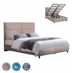 ΚΡΕΒΑΤΙ MILO ΜΕ ΑΠΟΘ.ΧΩΡΟ HM738.22 ΜΠΕΖ TEDDY ΥΦΑΣΜΑ ΓΙΑ ΣΤΡΩΜΑ 140x200εκ