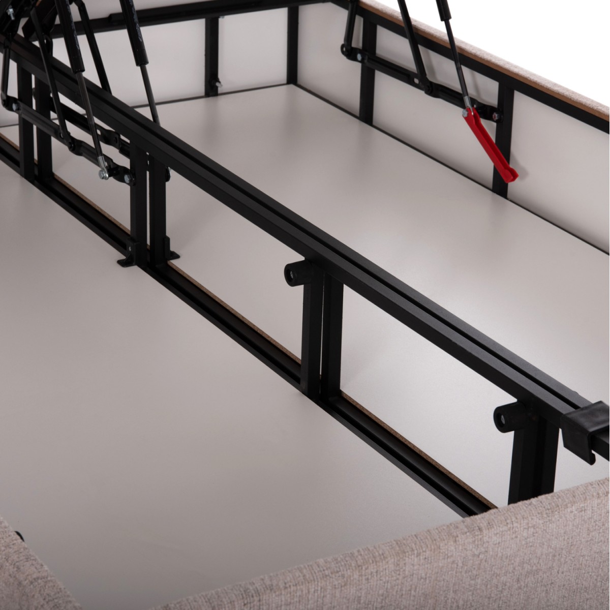 ΚΡΕΒΑΤΙ MILO ΜΕ ΑΠΟΘ.ΧΩΡΟ HM738.22 ΜΠΕΖ TEDDY ΥΦΑΣΜΑ ΓΙΑ ΣΤΡΩΜΑ 140x200εκ