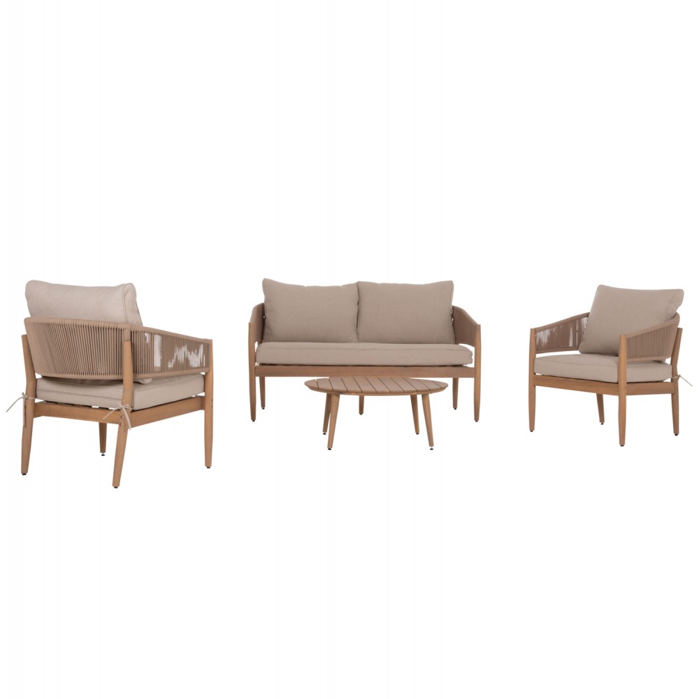 ΣΕΤ ΣΑΛΟΝΙ ΕΞ.ΧΩΡΟΥ 4ΤΜΧ KANU HM6416 ΞΥΛΟ ΑΚΑΚΙΑΣ-ΜΕΤΑΛΛΟ-ΣΧΟΙΝΙ -- ΜΠΕΖ