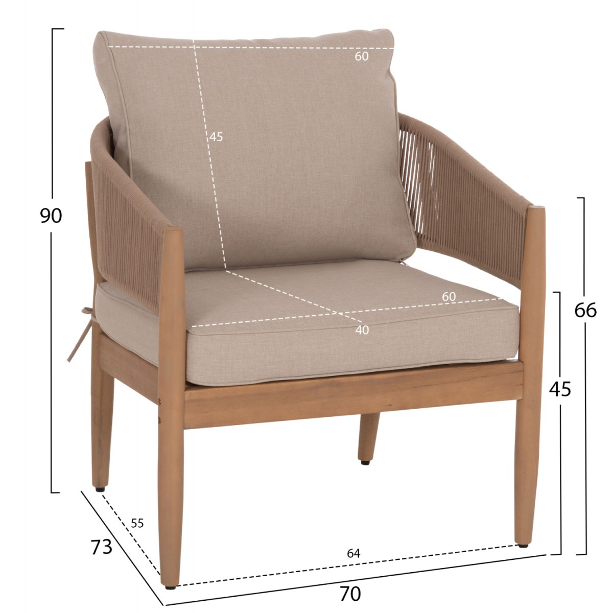 ΣΕΤ ΣΑΛΟΝΙ ΕΞ.ΧΩΡΟΥ 4ΤΜΧ KANU HM6416 ΞΥΛΟ ΑΚΑΚΙΑΣ-ΜΕΤΑΛΛΟ-ΣΧΟΙΝΙ -- ΜΠΕΖ