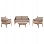 ΣΕΤ ΣΑΛΟΝΙ ΕΞ.ΧΩΡΟΥ 4ΤΜΧ KANU HM6416 ΞΥΛΟ ΑΚΑΚΙΑΣ-ΜΕΤΑΛΛΟ-ΣΧΟΙΝΙ -- ΜΠΕΖ