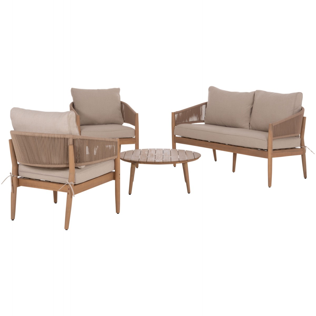 ΣΕΤ ΣΑΛΟΝΙ ΕΞ.ΧΩΡΟΥ 4ΤΜΧ KANU HM6416 ΞΥΛΟ ΑΚΑΚΙΑΣ-ΜΕΤΑΛΛΟ-ΣΧΟΙΝΙ -- ΜΠΕΖ