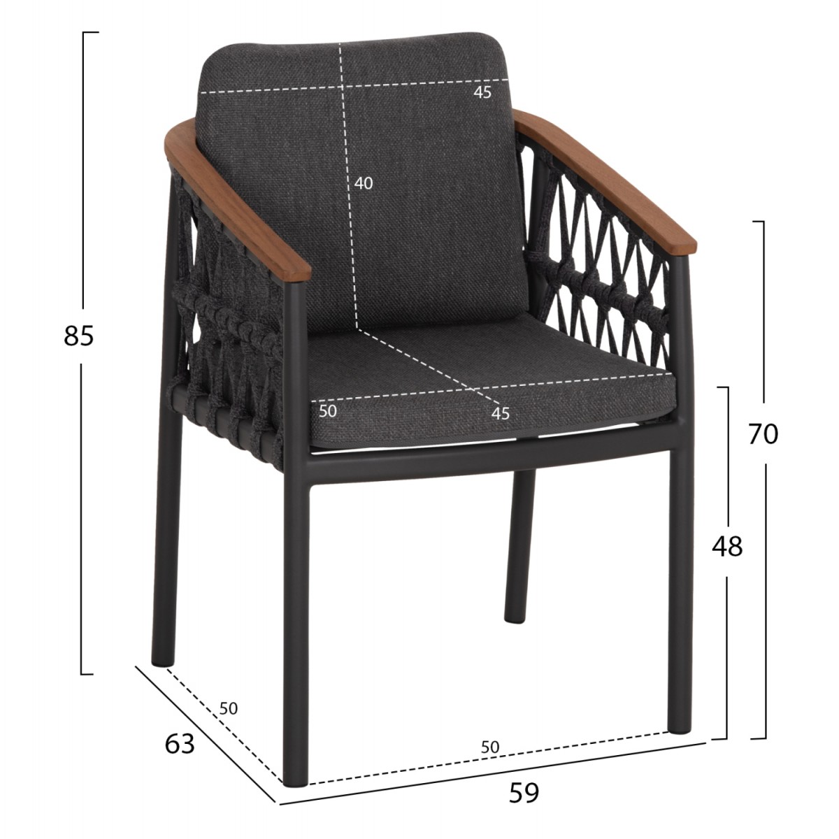 ΠΟΛΥΘΡΟΝΑ ΑΛΟΥΜΙΝΙΟΥ STREAM HM6427.01 ΣΚΟΥΡΟ ΓΚΡΙ ΣΧΟΙΝΙ & OLEFIN 59x63x85Υεκ.