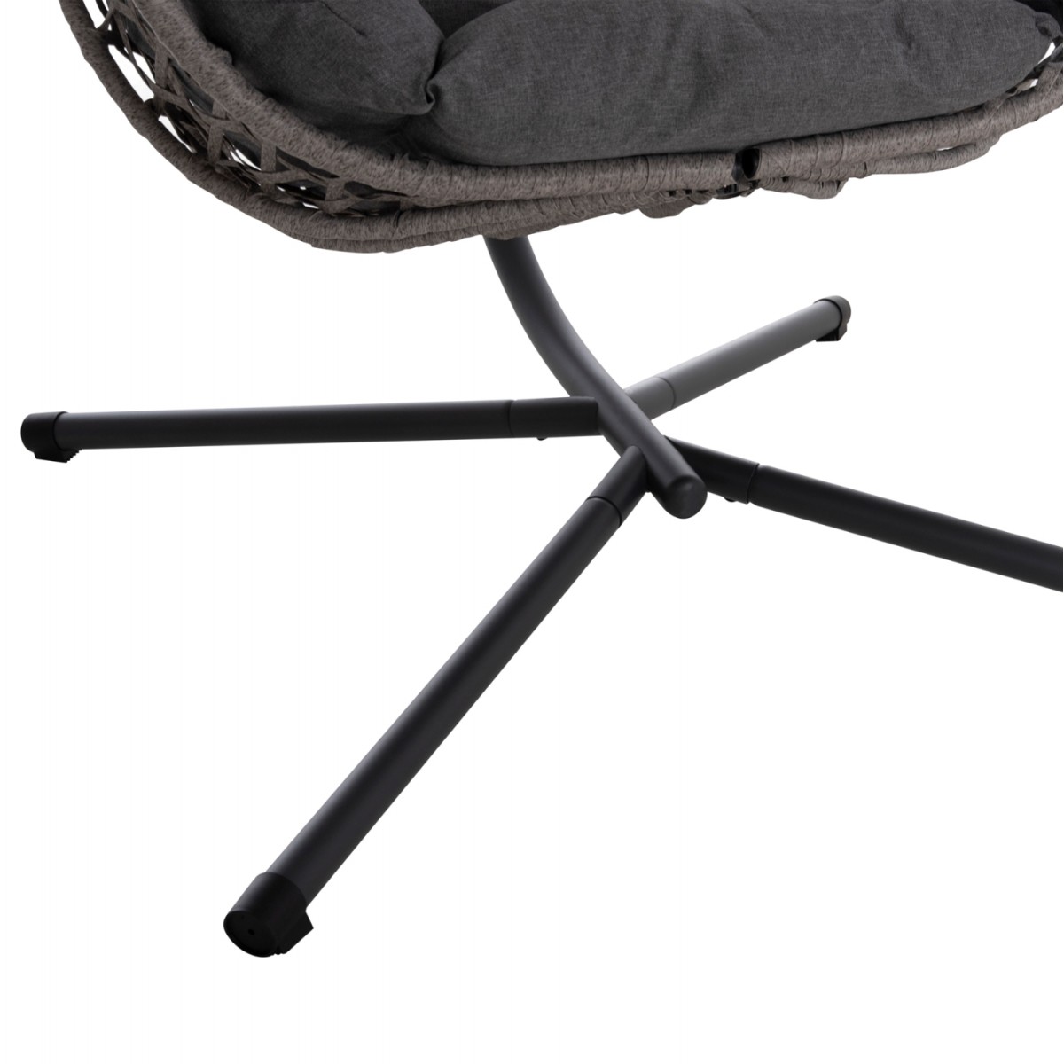 ΚΡΕΜΑΣΤΗ ΦΩΛΙΑ NESTA HM6468.01 ΓΚΡΙ ΜΕΤΑΛΛΟ & P.E.RATTAN 100x100x190Υεκ.