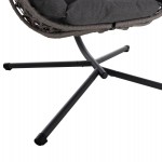 ΚΡΕΜΑΣΤΗ ΦΩΛΙΑ NESTA HM6468.01 ΓΚΡΙ ΜΕΤΑΛΛΟ & P.E.RATTAN 100x100x190Υεκ.