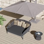 DAYBED ΣΕΙΡΑ XANTION ΗM6474.01 ΣΚΟΥΡΟ ΓΚΡΙ ΑΛΟΥΜΙΝΙΟ-ΣΧΟΙΝΙ-OLEFIN 157x149x80Υεκ