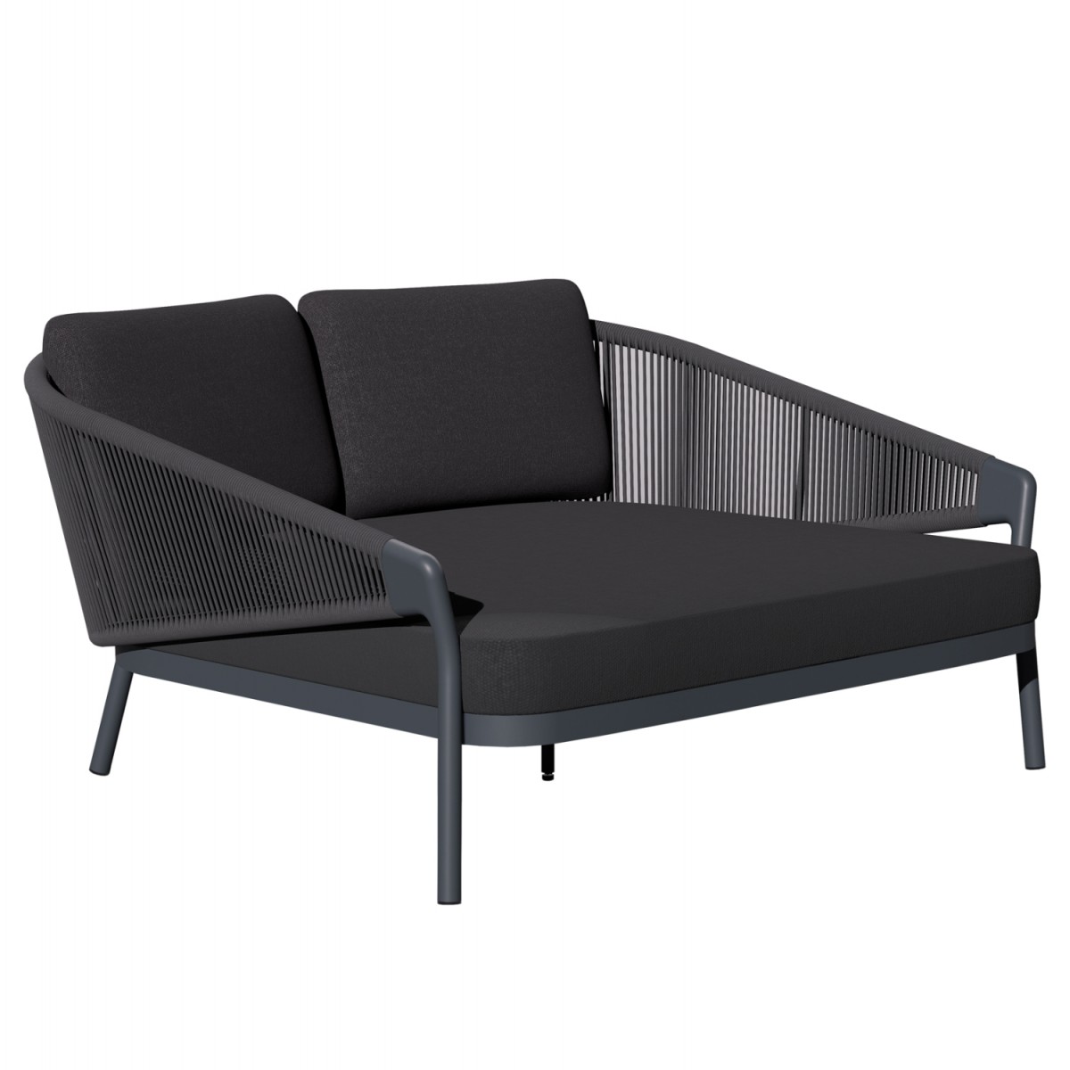 DAYBED ΣΕΙΡΑ XANTION ΗM6474.01 ΣΚΟΥΡΟ ΓΚΡΙ ΑΛΟΥΜΙΝΙΟ-ΣΧΟΙΝΙ-OLEFIN 157x149x80Υεκ