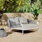 DAYBED ΣΕΙΡΑ XANTION HM6474.02 ΛΕΥΚΟ ΑΛΟΥΜΙΝΙΟ--ΣΧΟΙΝΙ--OLEFIN 157x149x80Υεκ