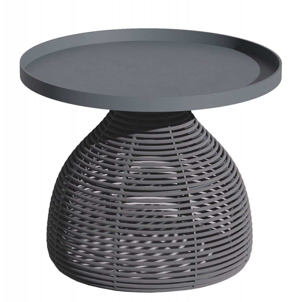 ΒΟΗΘΗΤΙΚΟ ΤΡΑΠΕΖΑΚΙ ΣΤΡΟΓΓΥΛΟ DRISCOLL HM6477.01 ΓΚΡΙ ΑΛΟΥΜΙΝΙΟ & ΣΧΟΙΝΙ Φ55x45Υεκ.