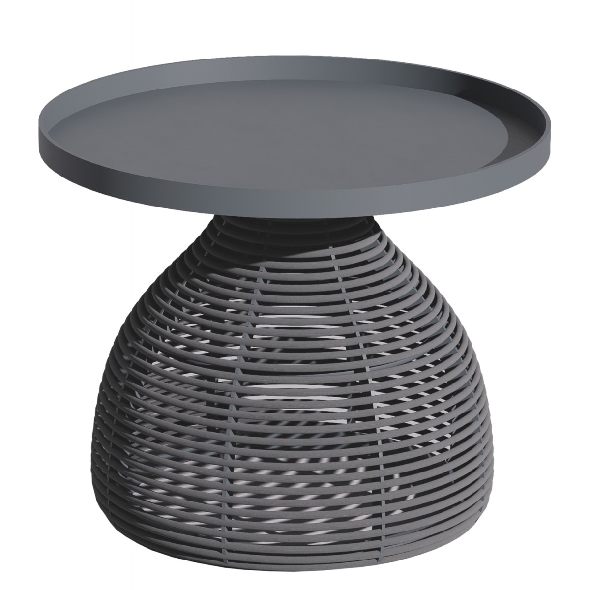 ΒΟΗΘΗΤΙΚΟ ΤΡΑΠΕΖΑΚΙ ΣΤΡΟΓΓΥΛΟ DRISCOLL HM6477.01 ΓΚΡΙ ΑΛΟΥΜΙΝΙΟ & ΣΧΟΙΝΙ Φ55x45Υεκ.