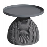 ΒΟΗΘΗΤΙΚΟ ΤΡΑΠΕΖΑΚΙ ΣΤΡΟΓΓΥΛΟ DRISCOLL HM6477.01 ΓΚΡΙ ΑΛΟΥΜΙΝΙΟ & ΣΧΟΙΝΙ Φ55x45Υεκ.