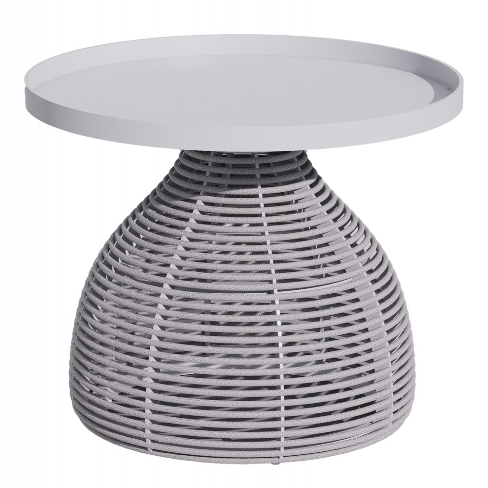 ΒΟΗΘΗΤΙΚΟ ΤΡΑΠΕΖΑΚΙ ΣΤΡΟΓΓΥΛΟ DRISCOLL HM6477.02 ΚΡΕΜ ΑΛΟΥΜΙΝΙΟ-ΑΝΟΙΧΤΟ ΓΚΡΙ ΣΧΟΙΝΙ Φ55x45Υ