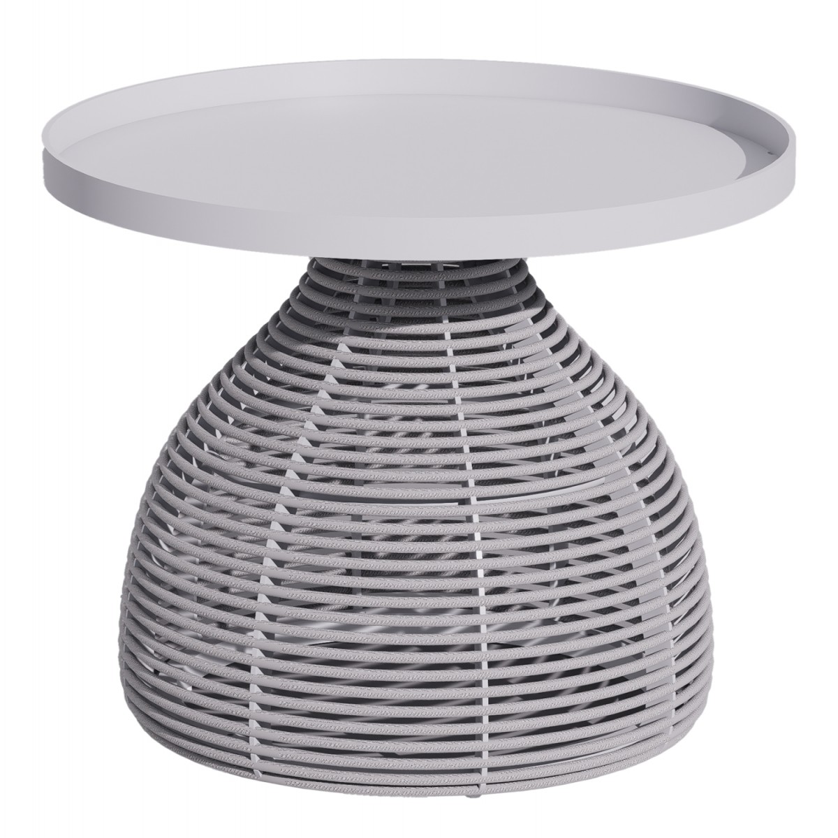 ΒΟΗΘΗΤΙΚΟ ΤΡΑΠΕΖΑΚΙ ΣΤΡΟΓΓΥΛΟ DRISCOLL HM6477.02 ΚΡΕΜ ΑΛΟΥΜΙΝΙΟ-ΑΝΟΙΧΤΟ ΓΚΡΙ ΣΧΟΙΝΙ Φ55x45Υ