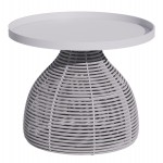 ΒΟΗΘΗΤΙΚΟ ΤΡΑΠΕΖΑΚΙ ΣΤΡΟΓΓΥΛΟ DRISCOLL HM6477.02 ΚΡΕΜ ΑΛΟΥΜΙΝΙΟ-ΑΝΟΙΧΤΟ ΓΚΡΙ ΣΧΟΙΝΙ Φ55x45Υ