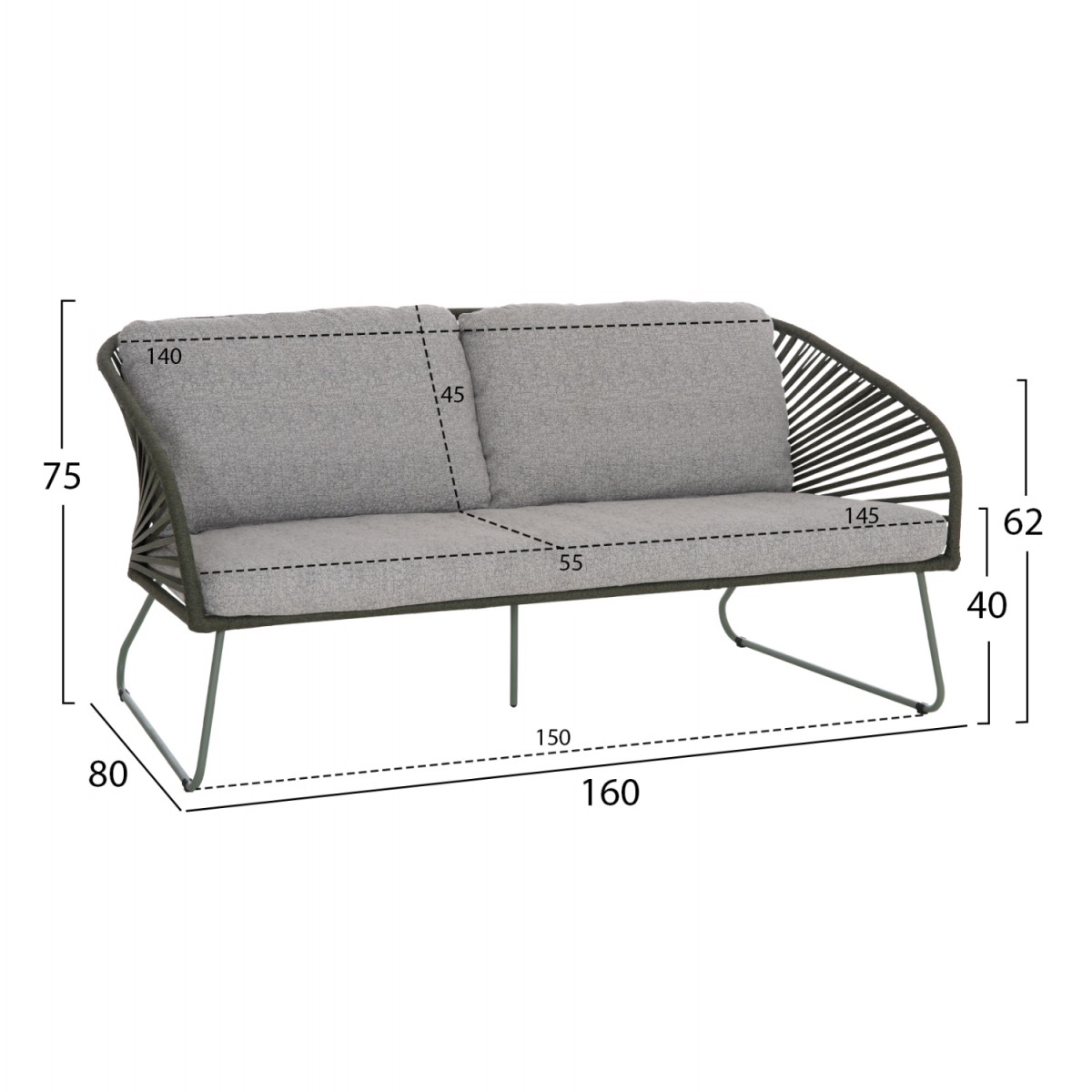 ΣΕΤ ΣΑΛΟΝΙ ΕΞ.ΧΩΡΟΥ 5ΤΜΧ VERMONT HM6504.07 ΜΕΤΑΛΛΟ-ΣΧΟΙΝΙ-ΓΥΑΛΙ--ΠΡΑΣΙΝΟ