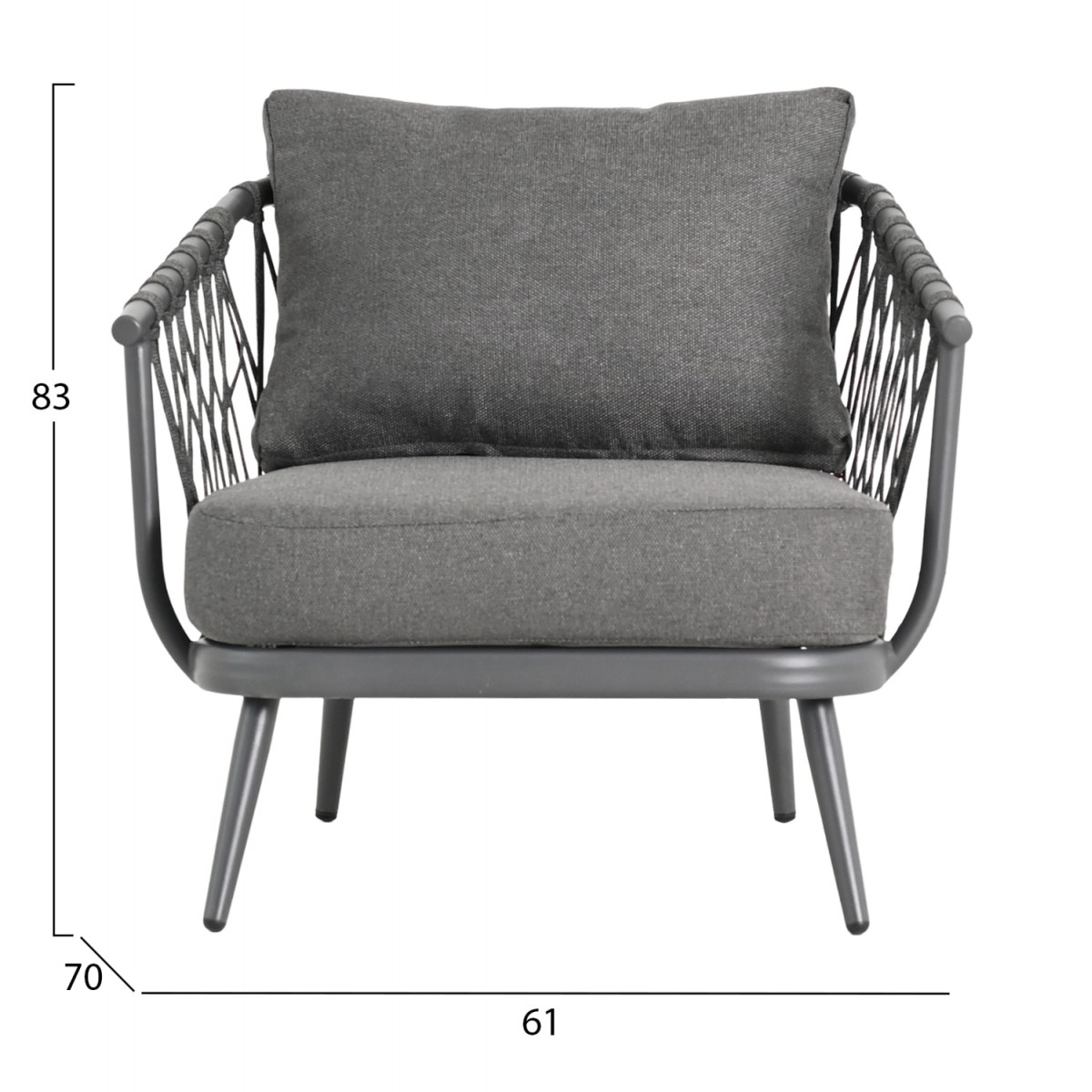 ΣΕΤ ΣΑΛΟΝΙ ΕΞ.ΧΩΡΟΥ 4 ΘΕΣΕΩΝ WILLA HM6505.01 ΑΛΟΥΜΙΝΙΟ-ΣΧΟΙΝΙ-ΜΑΞΙΛΑΡΙΑ ΣΕ ΓΚΡΙ