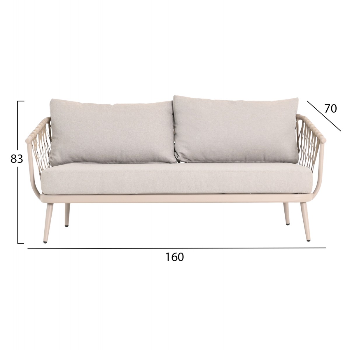 ΣΕΤ ΣΑΛΟΝΙ ΕΞ.ΧΩΡΟΥ 4 ΘΕΣΕΩΝ WILLA HM6505.02 ΑΛΟΥΜΙΝΙΟ-ΣΧΟΙΝΙ ΜΠΕΖ--ΜΑΞΙΛΑΡΙΑ ΓΚΡΙ