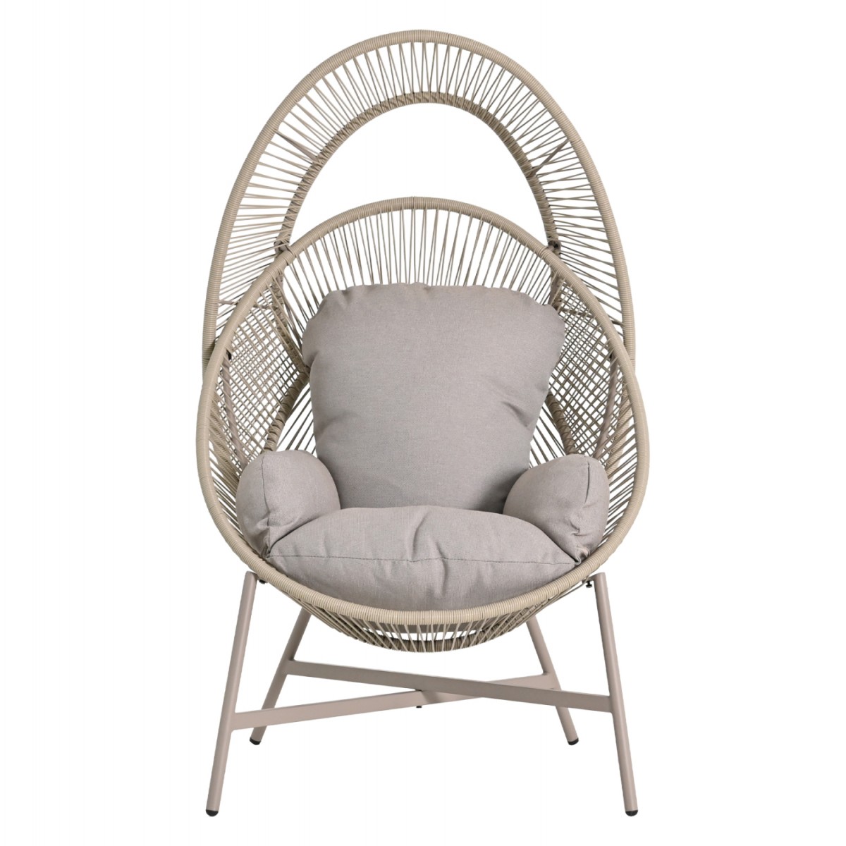 ΠΟΛΥΘΡΟΝΑ-ΦΩΛΙΑ RULER HM6506.02 ΜΟΚΑ ΜΕΤΑΛΛΟ-P.E.RATTAN--ΓΚΡΙ ΜΑΞΙΛΑΡΙΑ 90x85x149Υεκ