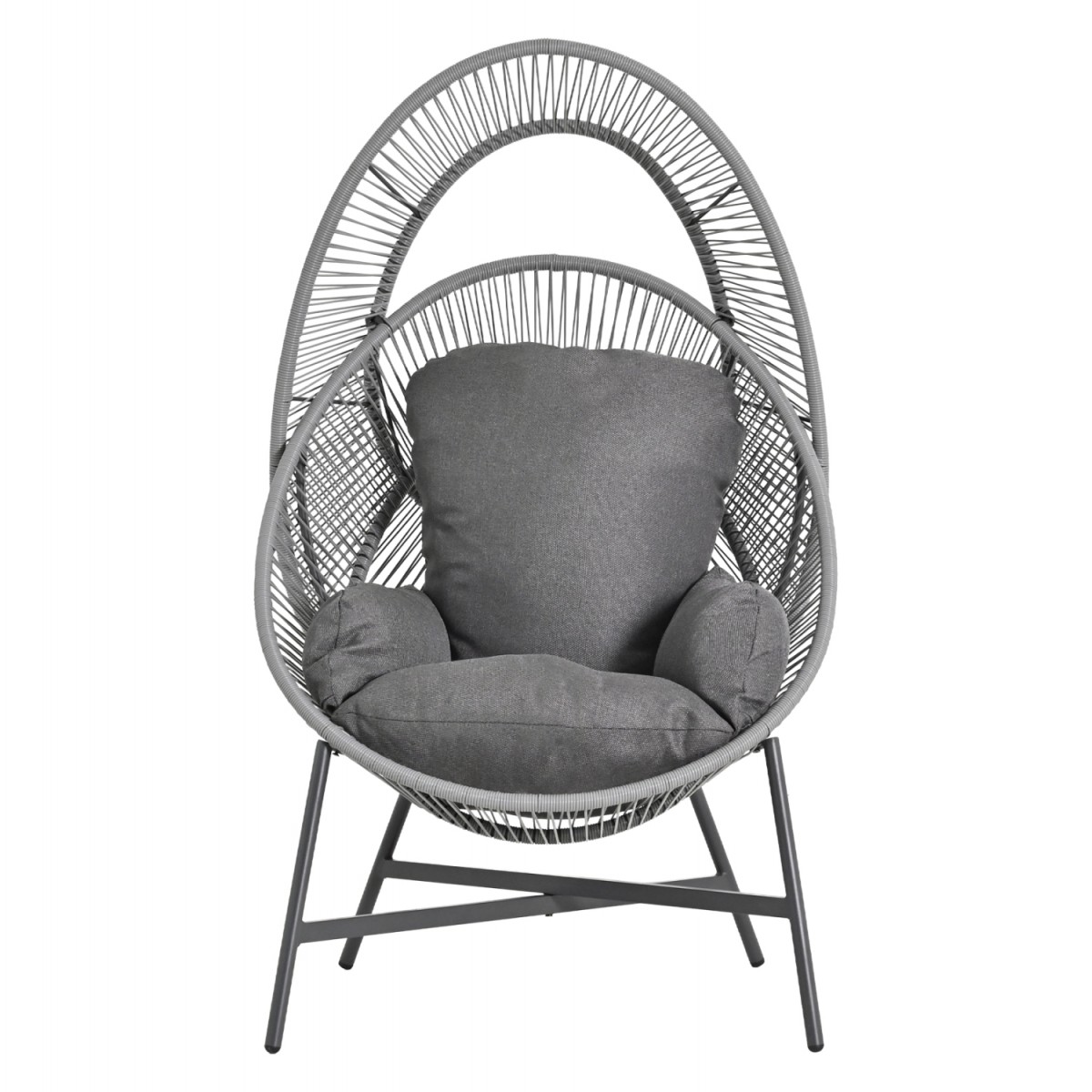 ΠΟΛΥΘΡΟΝΑ-ΦΩΛΙΑ RULER HM6506.01 ΓΚΡΙ ΜΕΤΑΛΛΟ-P.E.RATTAN-ΜΑΞΙΛΑΡΙΑ 90x85x149Υεκ