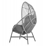 ΠΟΛΥΘΡΟΝΑ-ΦΩΛΙΑ RULER HM6506.01 ΓΚΡΙ ΜΕΤΑΛΛΟ-P.E.RATTAN-ΜΑΞΙΛΑΡΙΑ 90x85x149Υεκ