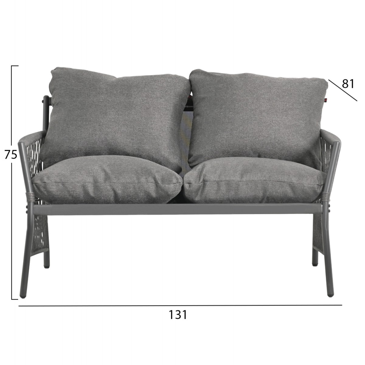 ΣΕΤ ΣΑΛΟΝΙ ΕΞ.ΧΩΡΟΥ 4 ΘΕΣΕΩΝ DEANDRA HM6507.01 ΜΕΤΑΛΛΟ & ΜΑΞΙΛΑΡΙΑ ΣΕ ΓΚΡΙ